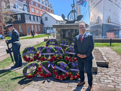 Jimmy Hassan at a Kingston naval memorial ceremony
